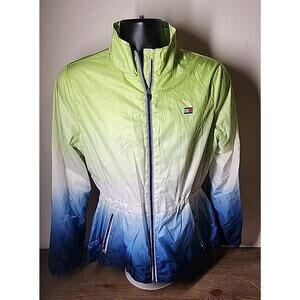 Tommy Hilfiger Sport Yellow White Blue Ombre Windbreaker Jacket, Size - M